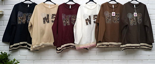 🛍️✨ Oversize Sweatshirt „N°5 Glam Style“ – Komfort trifft Glitzer! ✨🛍️