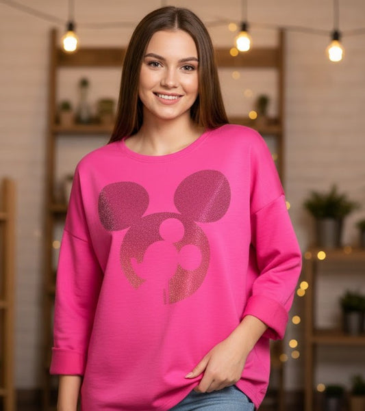 Butterweiches Sweatshirt mit funkelndem Strass-Motiv – in 4 tollen Farben & vielseitiger Einheitsgröße (42–46) ✨👕💖