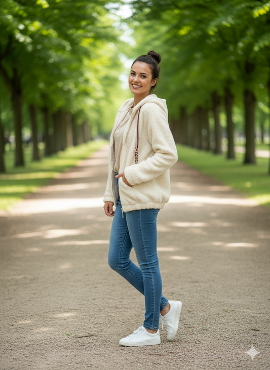 🧸 Teddy-Kapuzenjacke – 5 Farben – Gr. 38–46 tragbar ✨