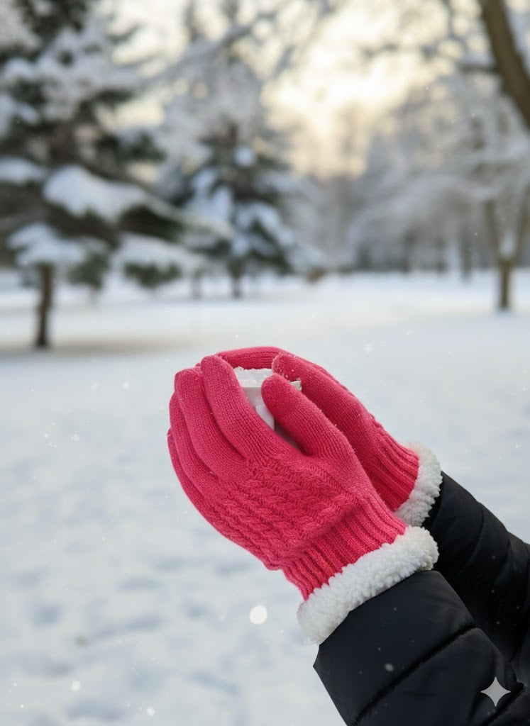 ✨ Premium Strickhandschuhe mit Teddyfutter: Warm & Elegant! 💖