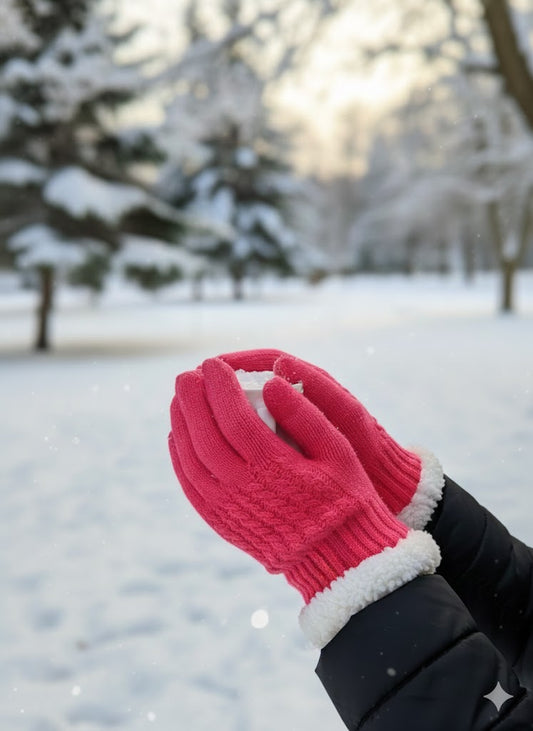 ✨ Premium Strickhandschuhe mit Teddyfutter: Warm & Elegant! 💖