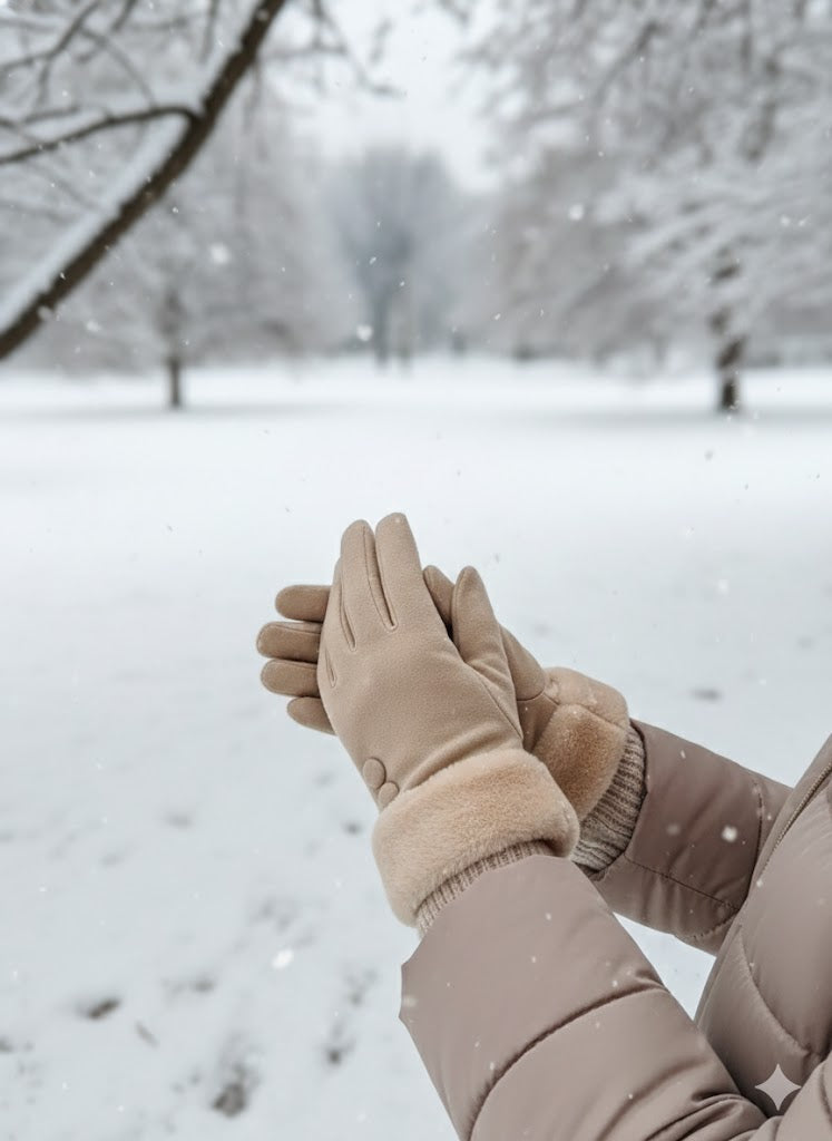 ✨ Warme Winterhandschuhe mit Fellmanschette ✨