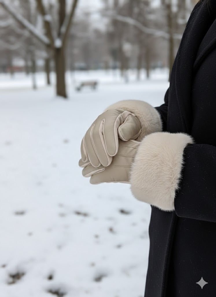 ✨ Elegante Winterhandschuhe mit Fellmanschette ✨