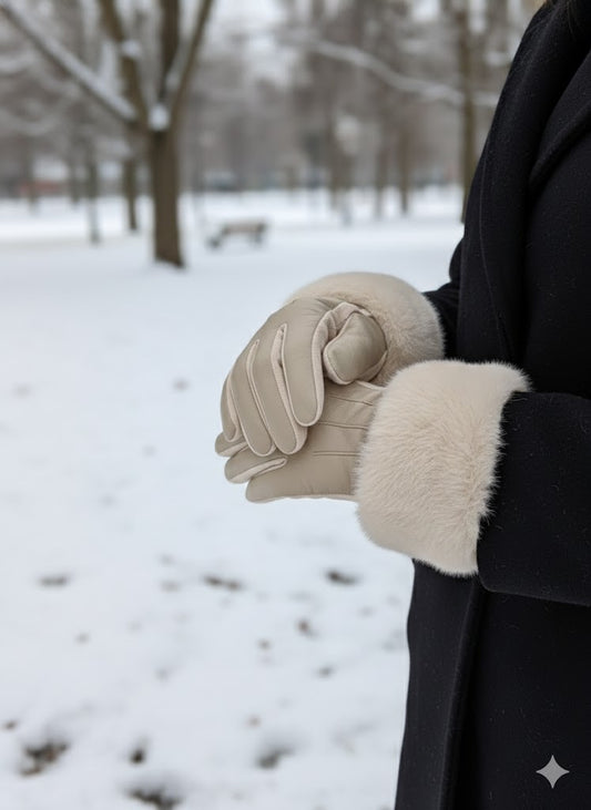 ✨ Elegante Winterhandschuhe mit Fellmanschette ✨