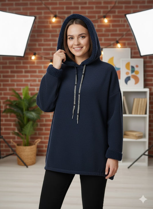 🧸 Feincord-Kapuzenpullover – 3 Farben – Gr. 42–48