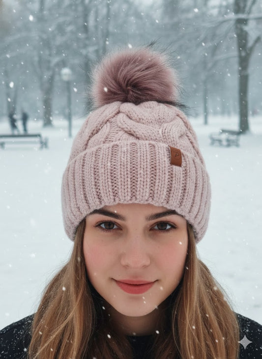 ❄️ Wintermütze mit Fellbommel – in 3 Farben! ❄️🧶
