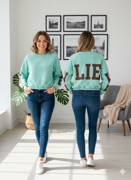 🙏 "BELIEVE" Statement Fleece Crop-Sweatshirt (4 Farben, One Size bis Gr. 42) 🙏