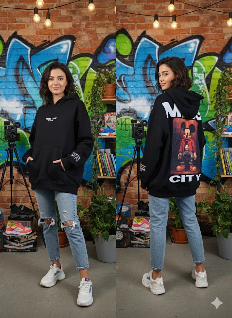 🧥 MISS CITY Hoodie – 3 Farben – One Size (bis Gr. 46) 🌈
