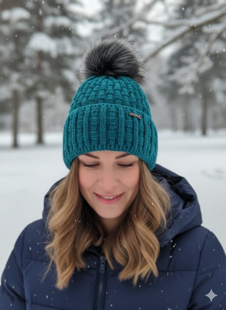 🧶 Wintermütze „L’Amarie Cozy Pom“ – 4 Farben ❄️✨ | Warm, weich & stilvoll