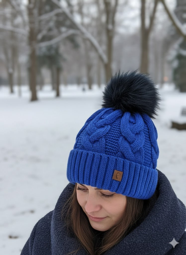 ❄️ Wintermütze mit Fellbommel – in 3 Farben! ❄️🧶