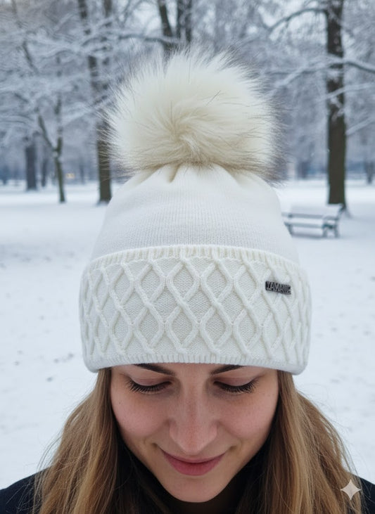 ❄️ Wintermütze mit Fellbommel ❄️🧶