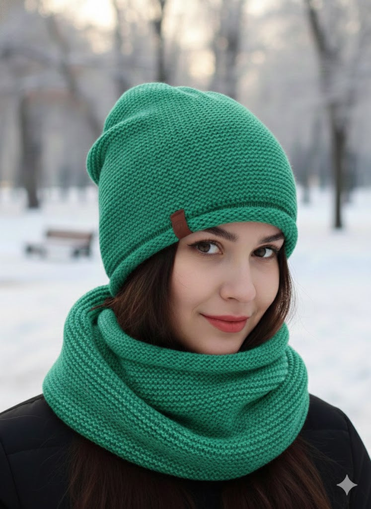 ✨ Strick-Winterset – Mütze + Loopschal – in 5 Farben ✨