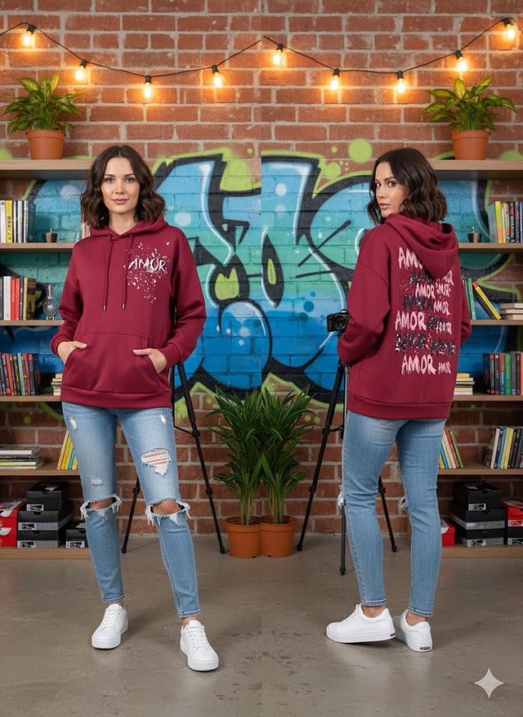 💖 AMOR Hoodie – 3 Farben – Gr. 38–44 💖