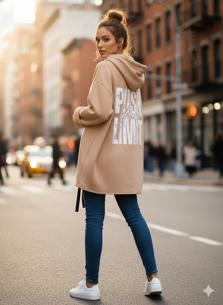 Hoodie-Jacke "Push Your Limit" | 4 Farben | Einheitsgröße (38-46) 🌈✨