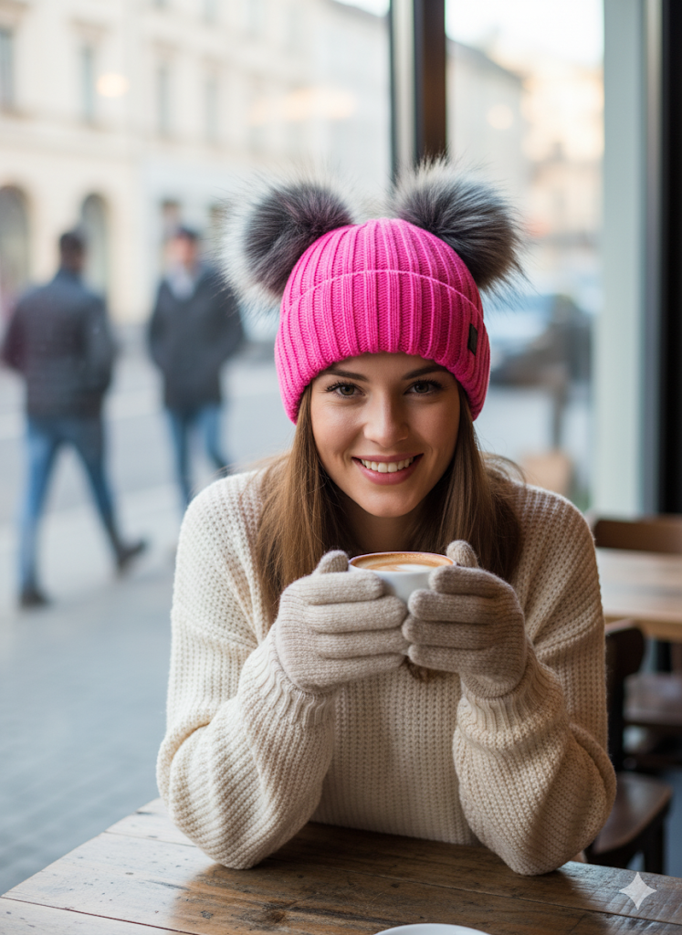 ❄️ Doppelpom-Mütze „Cosy Ears“ – 7 Farben | One Size (ca. 54–59 cm) ✨🧣🧤