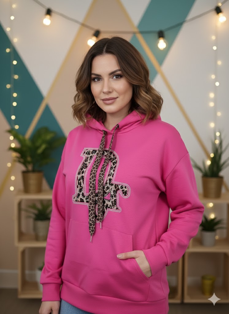 ✨ Stylischer & Bequemer Hoodie mit Leo-Details – Gr. 42–48 – in 4 Farben