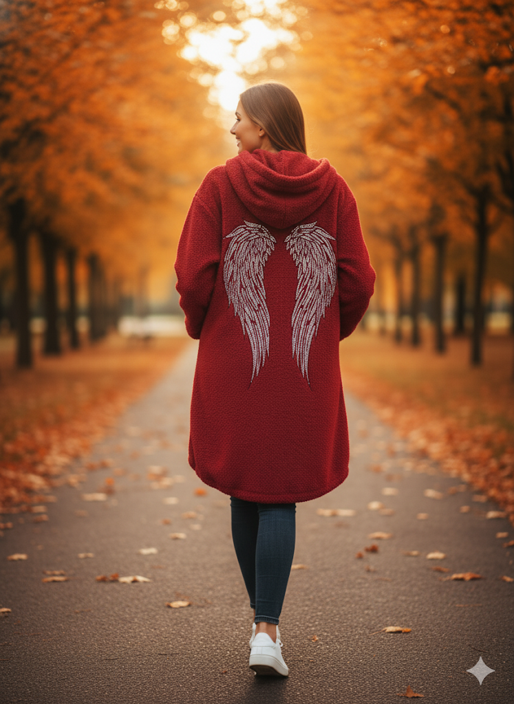 ✨ Teddy-Kapuzenjacke „Engelsflügel“ – in mehreren Farben – Gr. 38–46 ✨🪽🧥