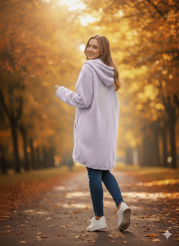 ✨ Teddy-Kapuzenjacke „Engelsflügel“ – in mehreren Farben – Gr. 38–46 ✨🪽🧥