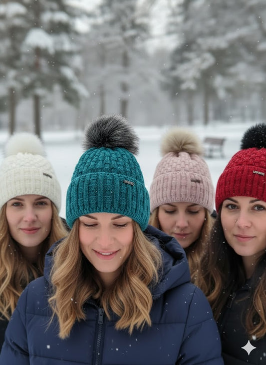 🧶 Wintermütze „L’Amarie Cozy Pom“ – 4 Farben ❄️✨ | Warm, weich & stilvoll