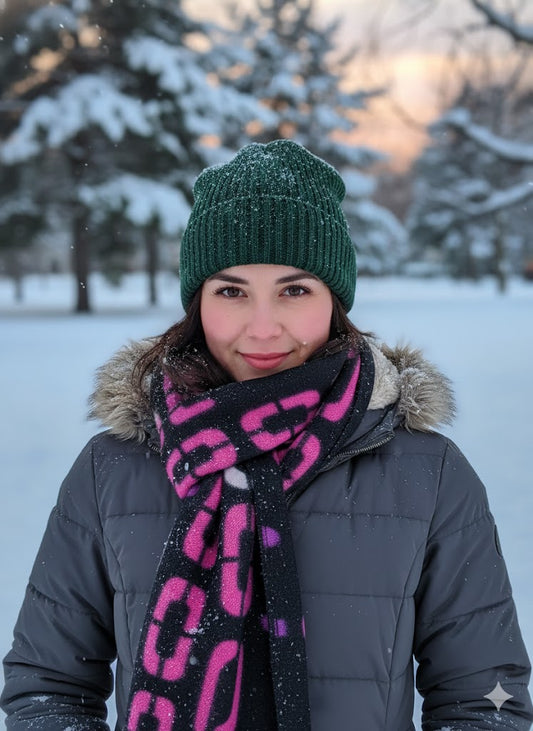 🧣✨ 2 Farben Mega Schal mit Statement-Muster – 180x80cm ✨🧣