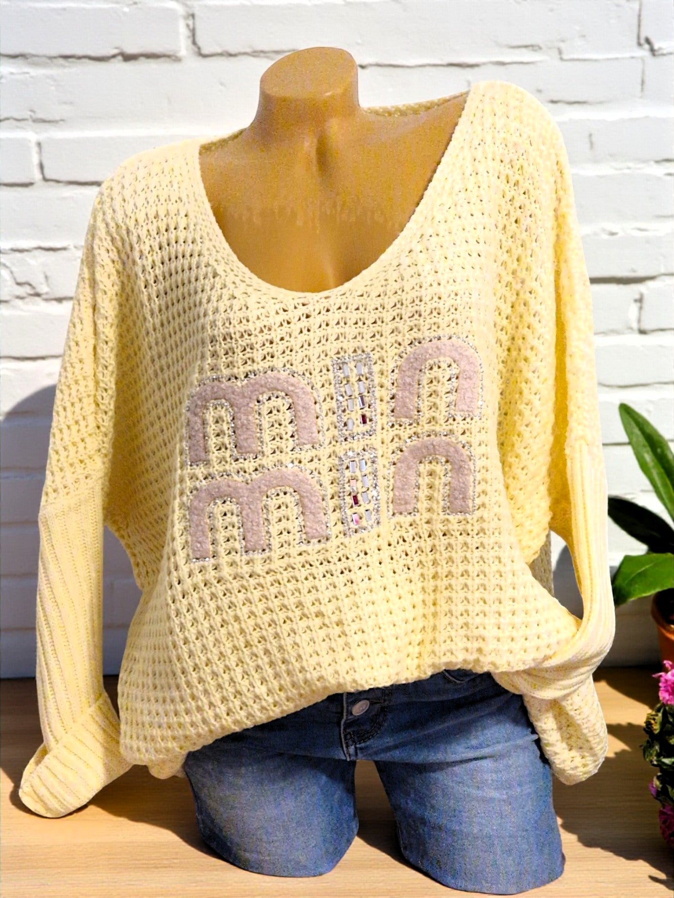 🧶✨ Oversize-Pulli „mini mini“ – 3 Farben – Größe 42–50 tragbar ✨🧶