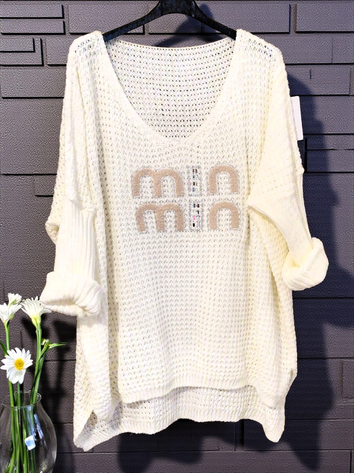 🧶✨ Oversize-Pulli „mini mini“ – 3 Farben – Größe 42–50 tragbar ✨🧶