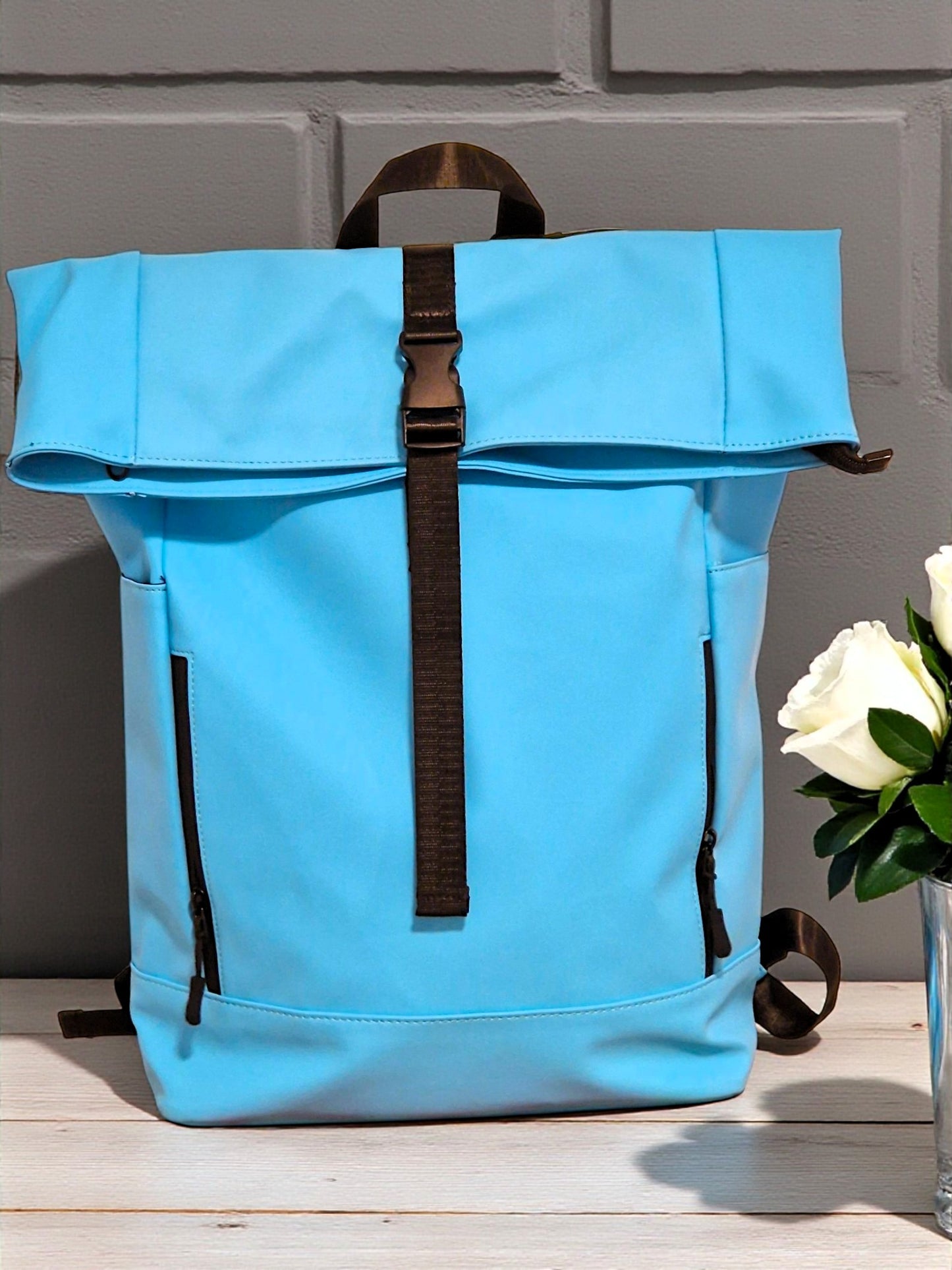 🎒 Wasserabweisender Rolltop-Rucksack – 3 Farben – 46 x 39 x 16 cm 🎒