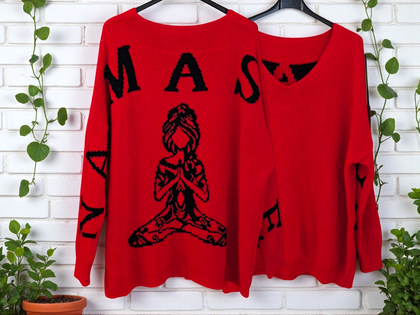 🧘‍♀️✨ Pullover mit Yoga-Motiv – 4 Farben – Größe 44–50 tragbar ✨🧘‍♀️