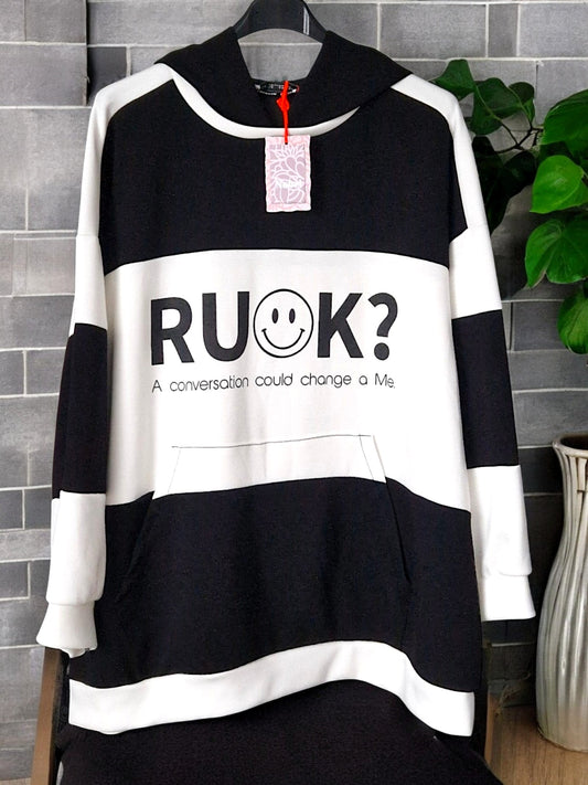 👕 Hoodie "RUOK?" – bis Gr. 48 – in 3 Farben ⚫⚪🖤🤍🤎